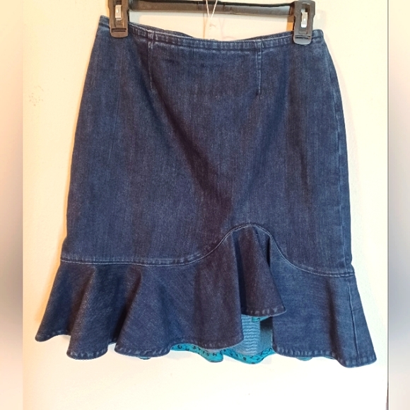 leifsdottir Dresses & Skirts - Anthropologie Leifsdottir Ruffle Hem Denim Skirt
